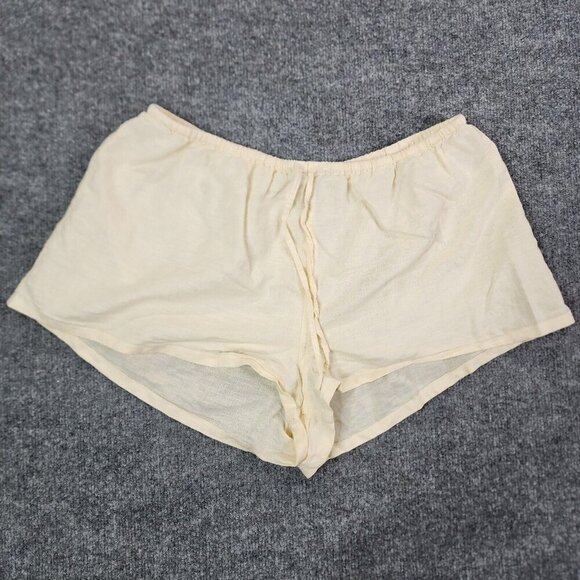 Womens J. Crew Yellow Linen Blend Sleep Pajama Shorts Medium SPRING 24' - Picture 1 of 11